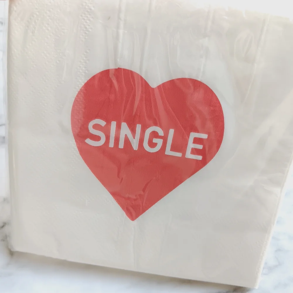 Heart Design Napkins - Taken & Single